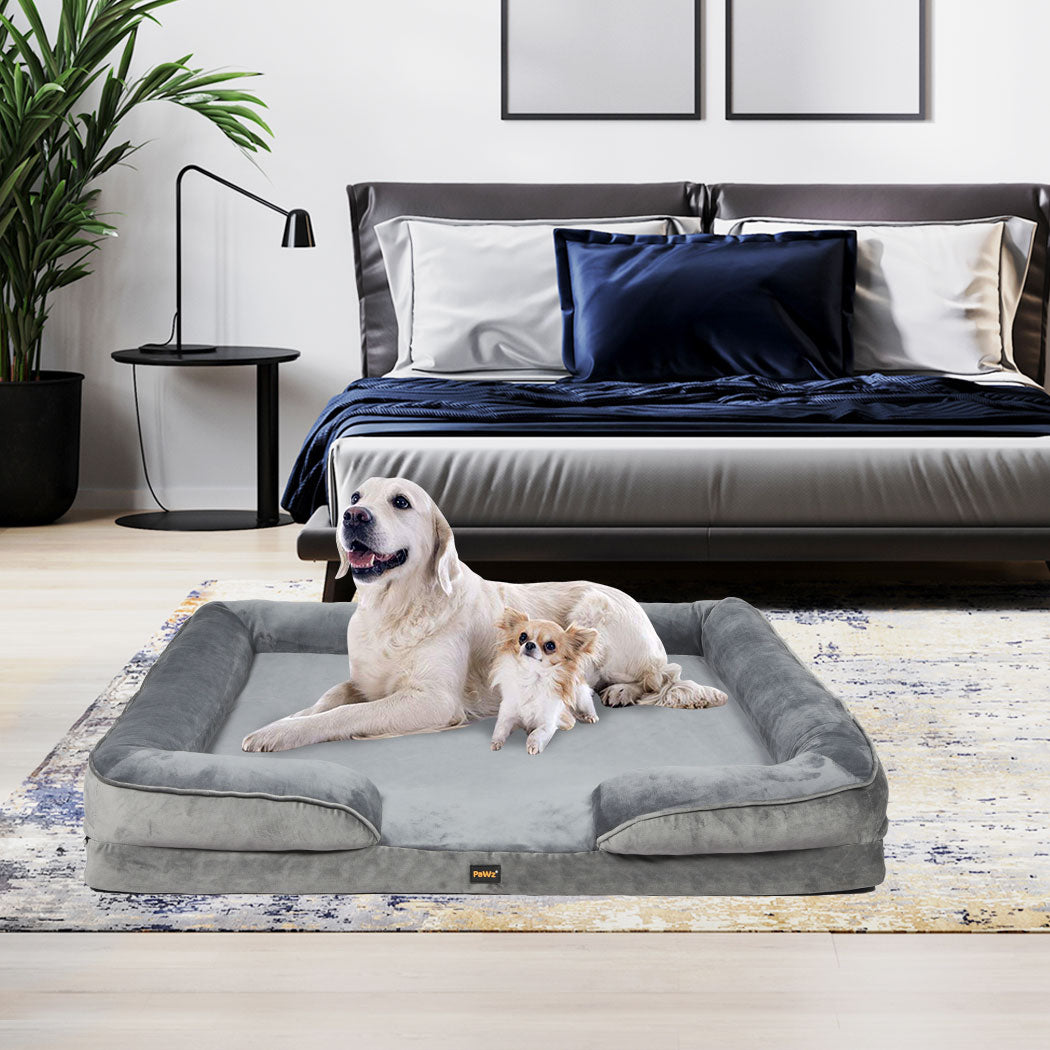 Memory Foam Pet Sofa Bed XXL Grey 71x58x18cm