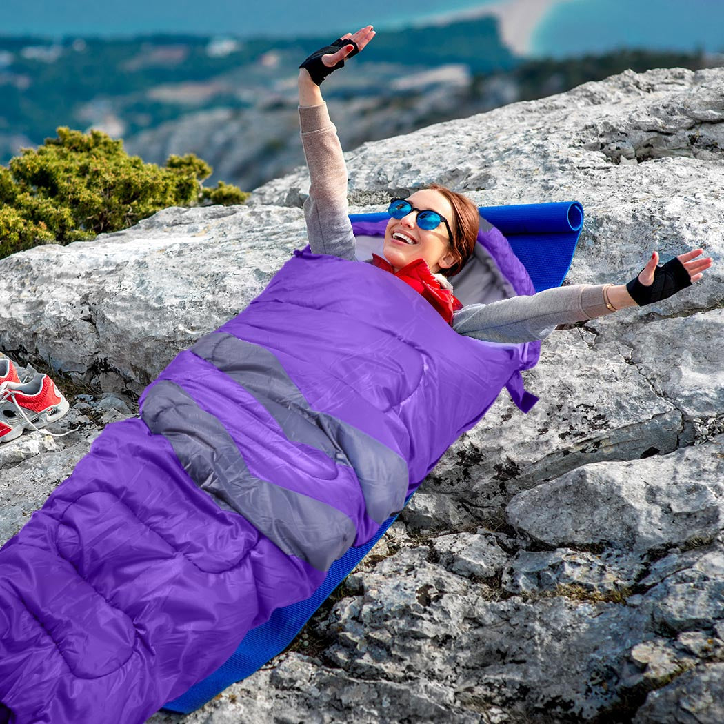Single Sleeping Bag Bags Outdoor Purple