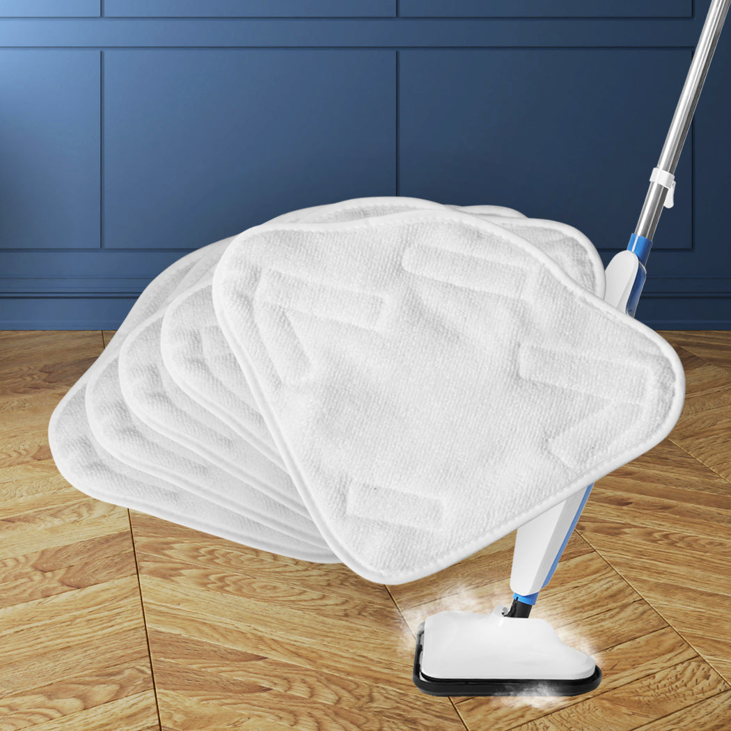 5PCS Mop Cloth Steam Cleaner Handheld White,Blue