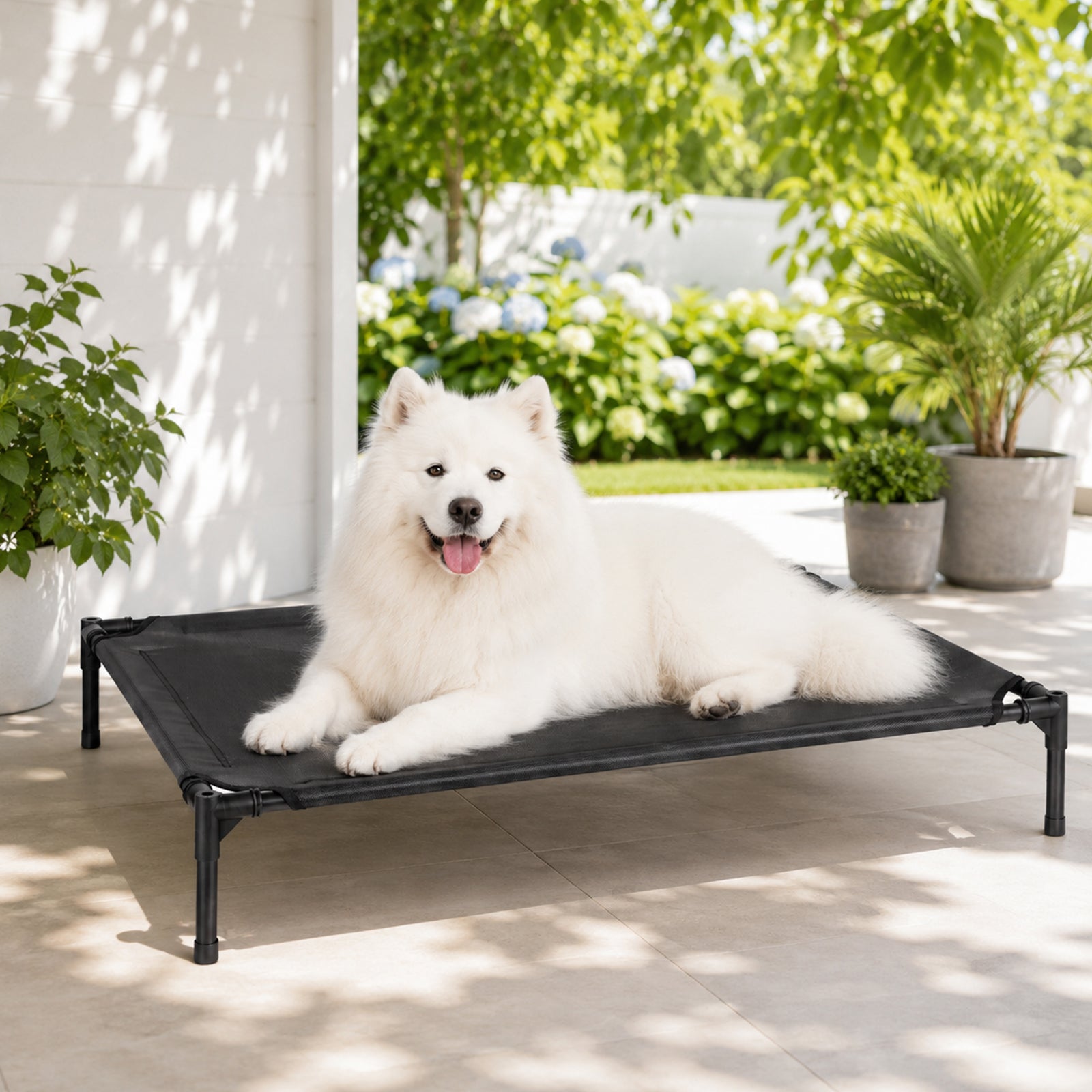 Large Dog Bed Black Breathable 107x76x18.5cm