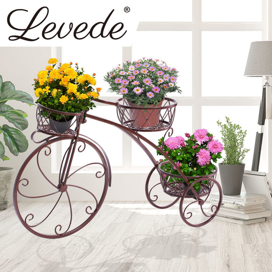 2x Plant Stand Outdoor Indoor Metal Pot Garden Decor Flower