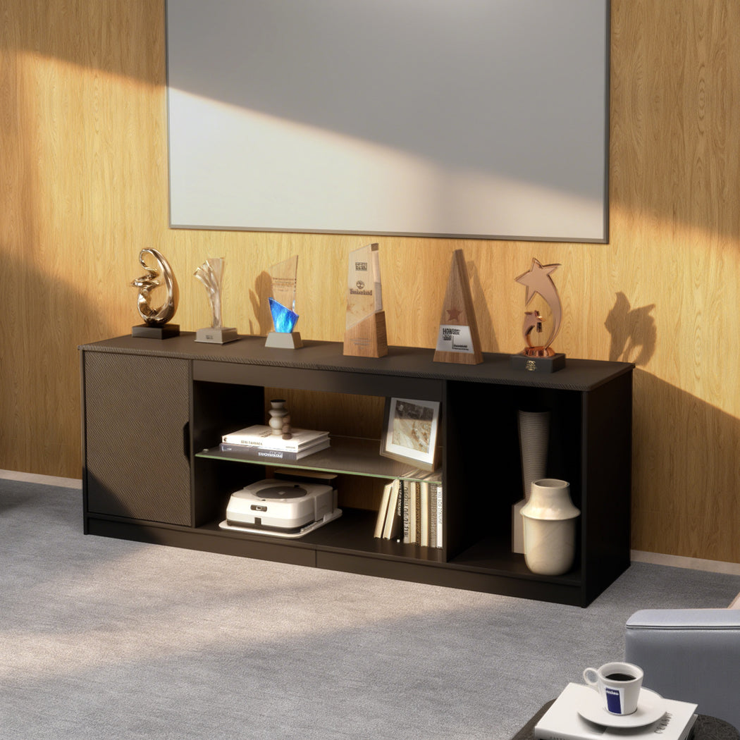 TV Stand Black Storage 145x35x52.5cm