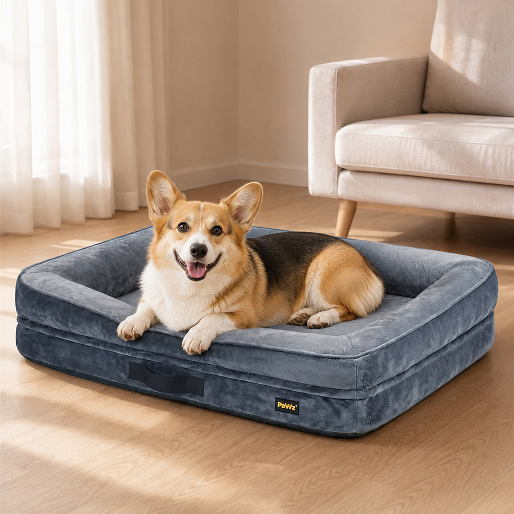 Large Orthopedic Dog Bed Grey 90x60x18cm