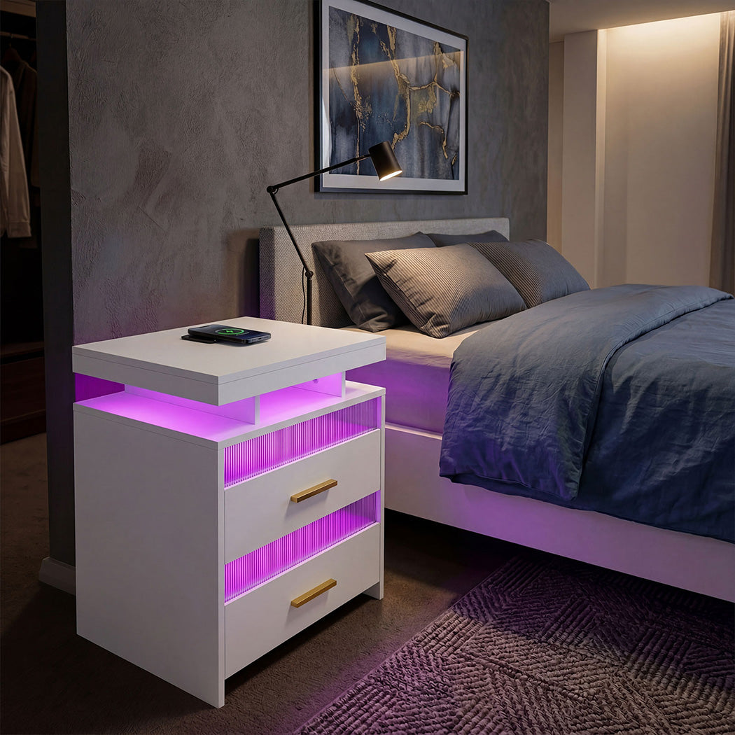 Smart Bedside Table With Charging 45x40x60cm