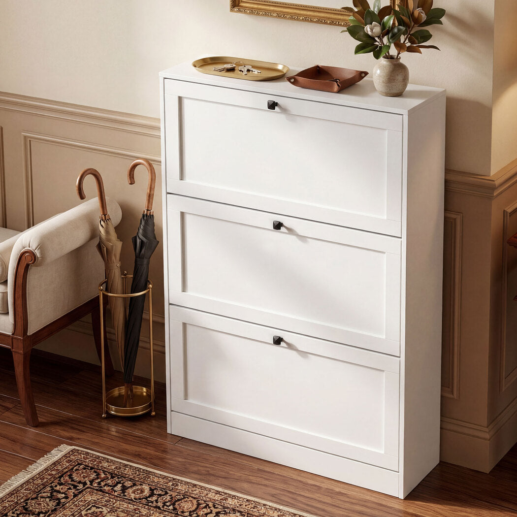 Flip Drawer Shoe Cabinet 3 Drawer Storage Rack | Simpledeals