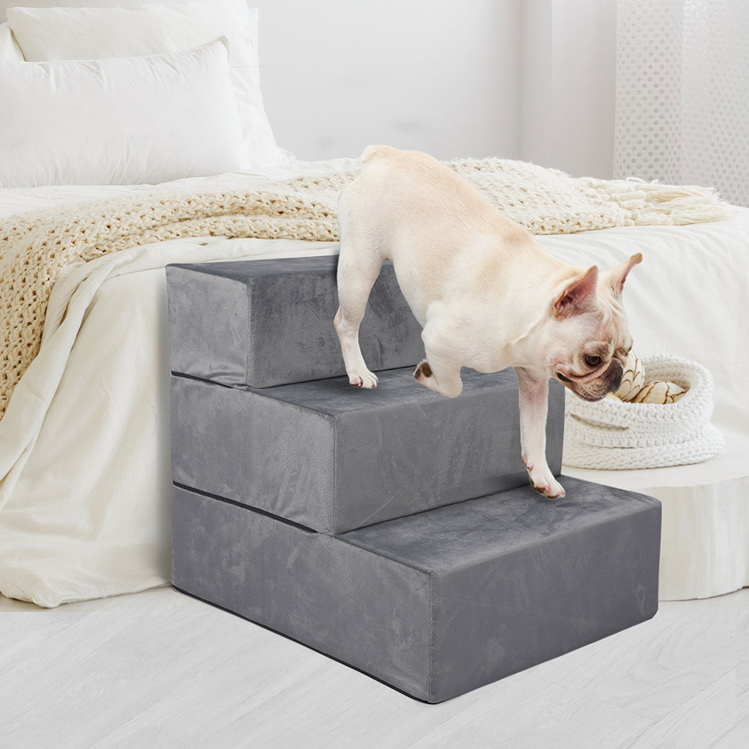 Pet Stairs 3 Steps Portable Adjustable Medium - Stair Step Ramp Climbing