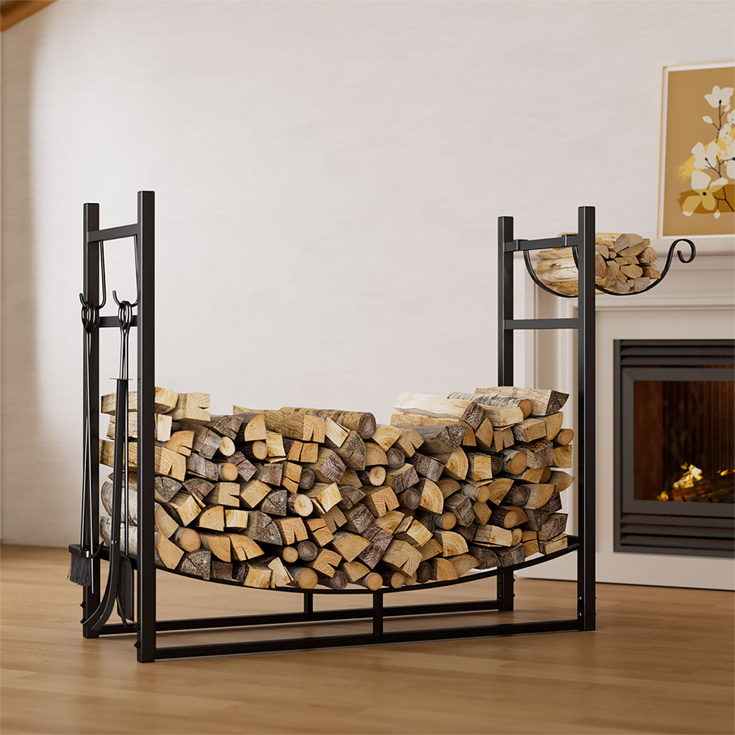 Firewood Rack Steel Holder 84x33x76cm