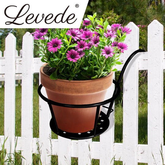 1x Flower Holder Plant Stand Black - Hanging Pot Basket Garden