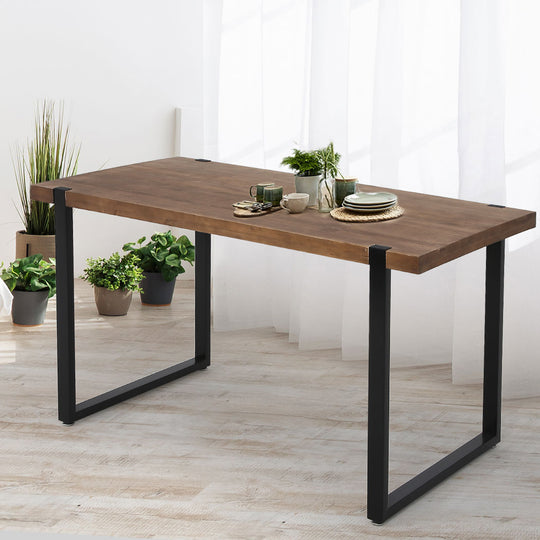 Dining Table Industrial Wooden Metal Kitchen Tables 140cm - id13&14