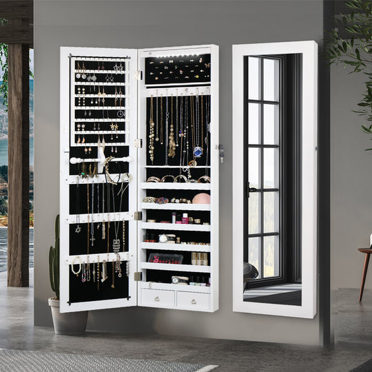 Mirror Jewellery Cabinet Makeup - Led Light Storage Cosmetic