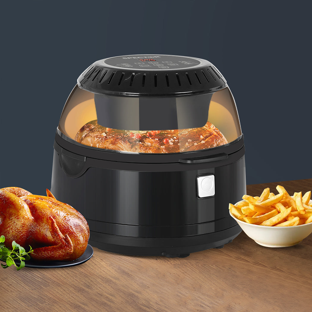 Functional 12L Air Fryer Convection Oven Black Colour  Soft Cushion