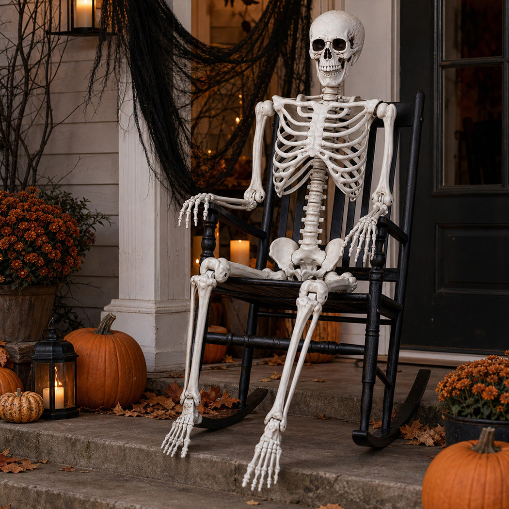 Life Size Skeleton Decoration White 169x36x11cm