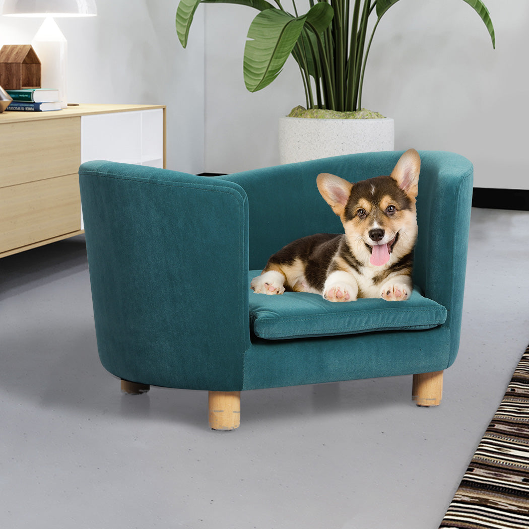 Pet Sofa Bed Dog Warm Soft Lounge Blue