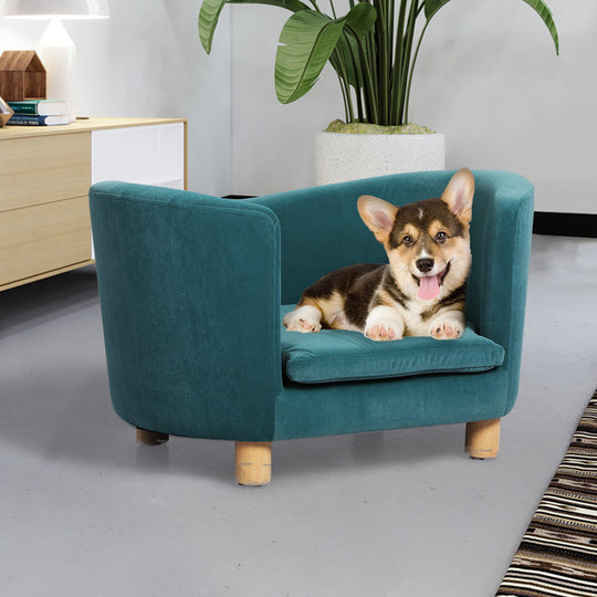 Pet Sofa Bed Dog Warm Soft Lounge Blue - Couch Removable Cushion Chair