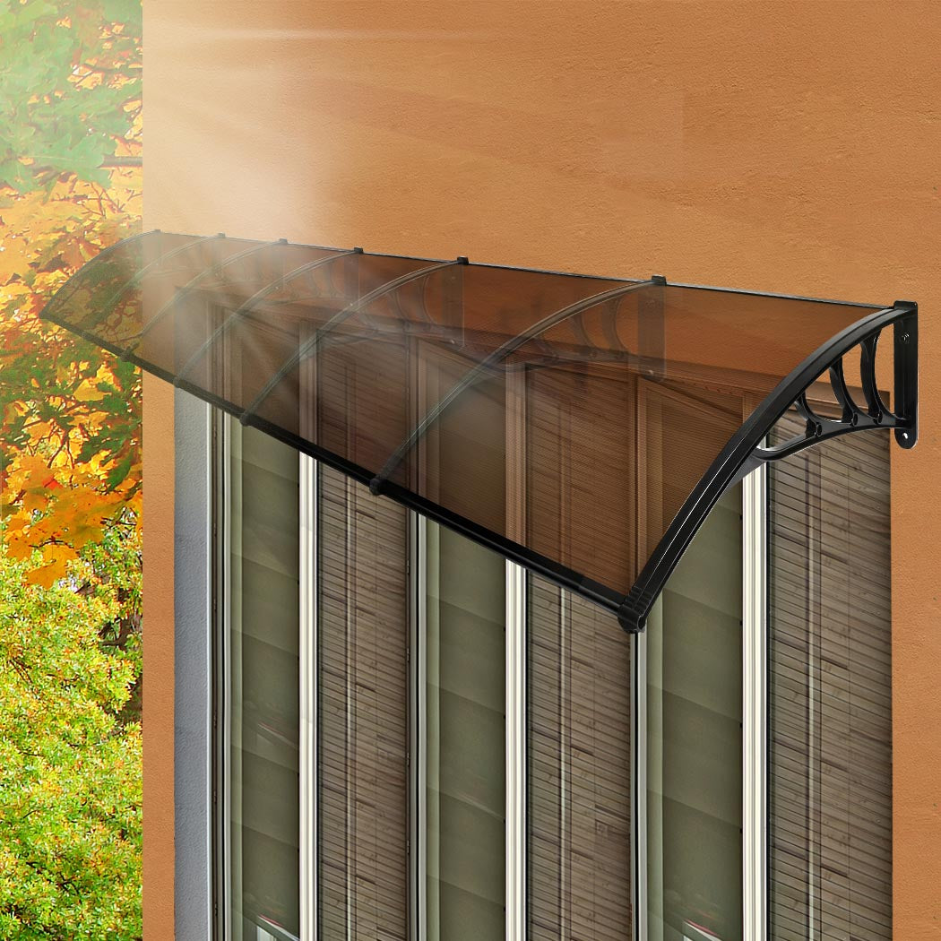 Window Door Awning Outdoor 1M X 6M Brown 1x6M - Canopy Patio Sun Shield