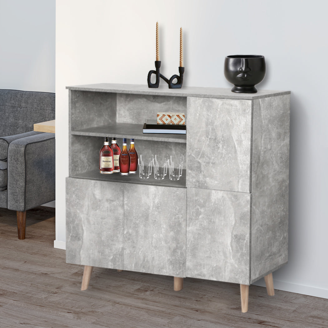 Buffet Sideboard Storage Cabinet Grey