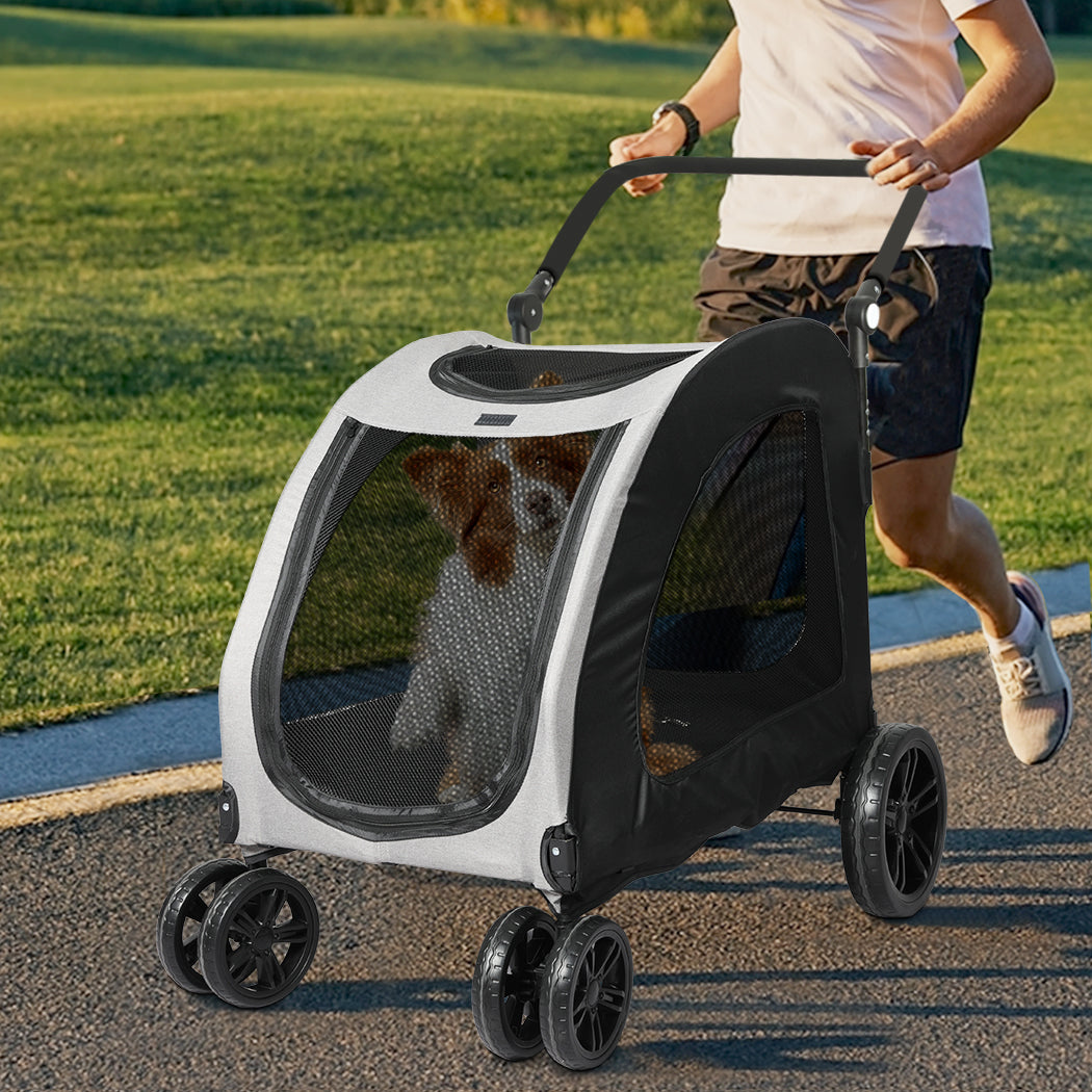 Dog & Cat Pet Stroller Pram Carrier Foldable Travel Pet Pushcart