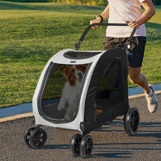 Dog & Cat Pet Stroller Pram Carrier Foldable Travel Pet