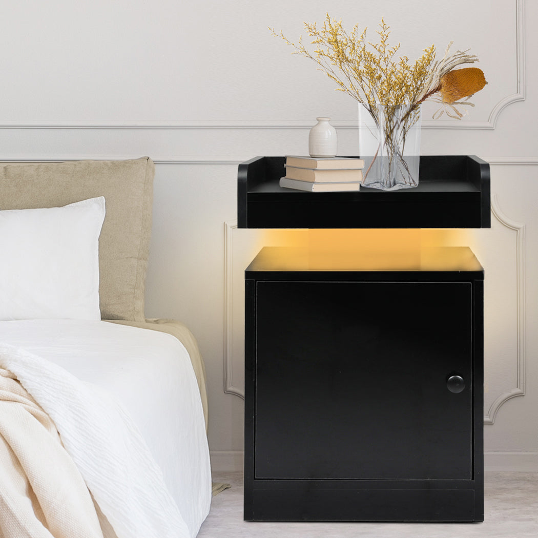 Black bedside table 34x33x33cm