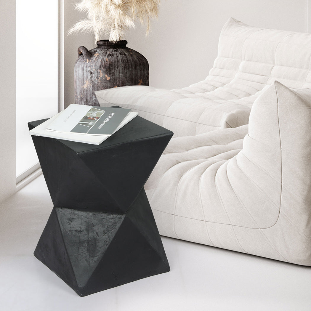 Terrazzo Side Table Black 31x31x45cm