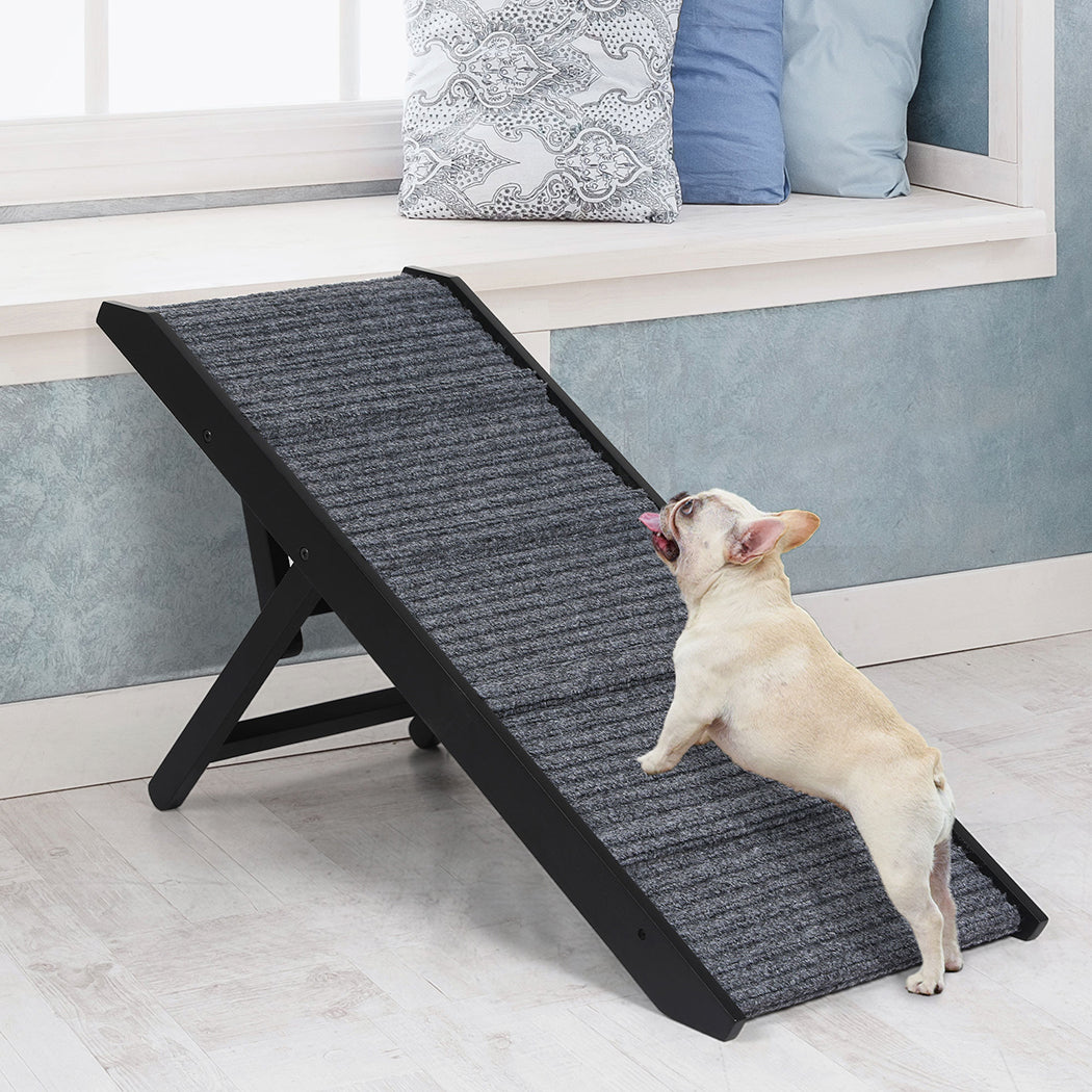 Adjustable Dog Ramp Height Stair Black