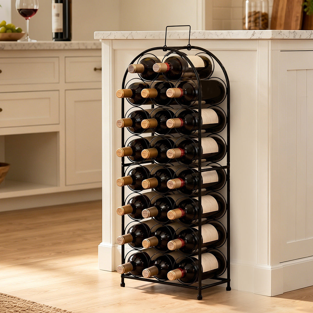 Wine Rack Metal Storage 31x18x82cm