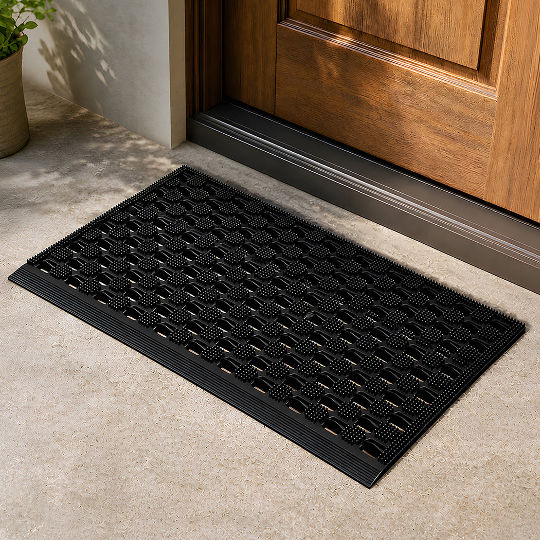Front Door Mat Black Tpe 75x43cm