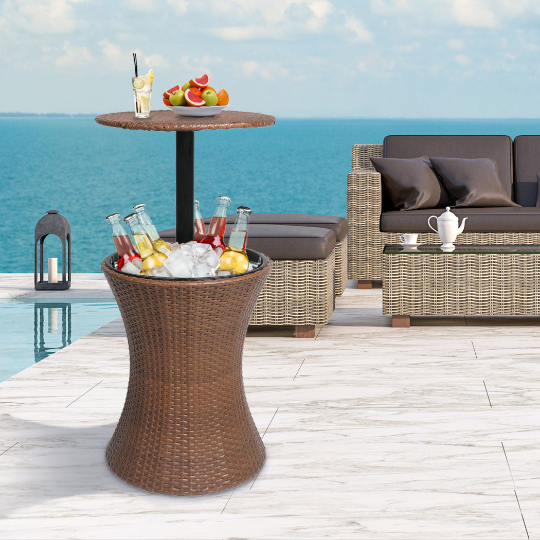 Cooler Ice Bucket Table Bar Outdoor Brown - SC9 id