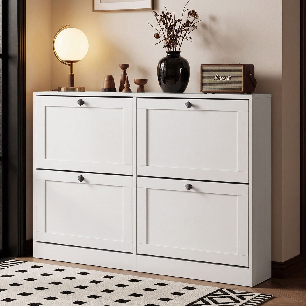 Flip Drawer Shoe Cabinet 4 Drawer Tall Slim | Simpledeals