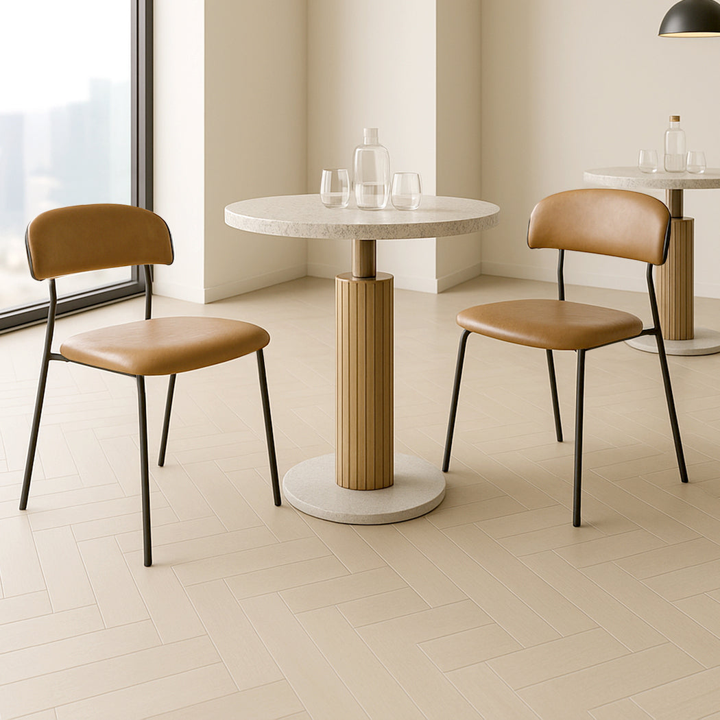 Brown Leather Dining Chairs
