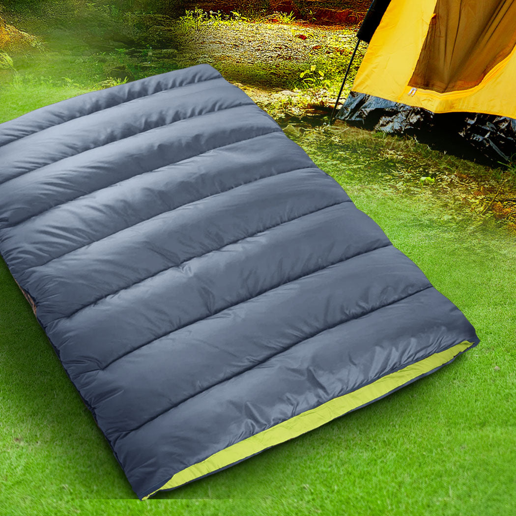 Double Sleeping Bag Bags Outdoor Grey