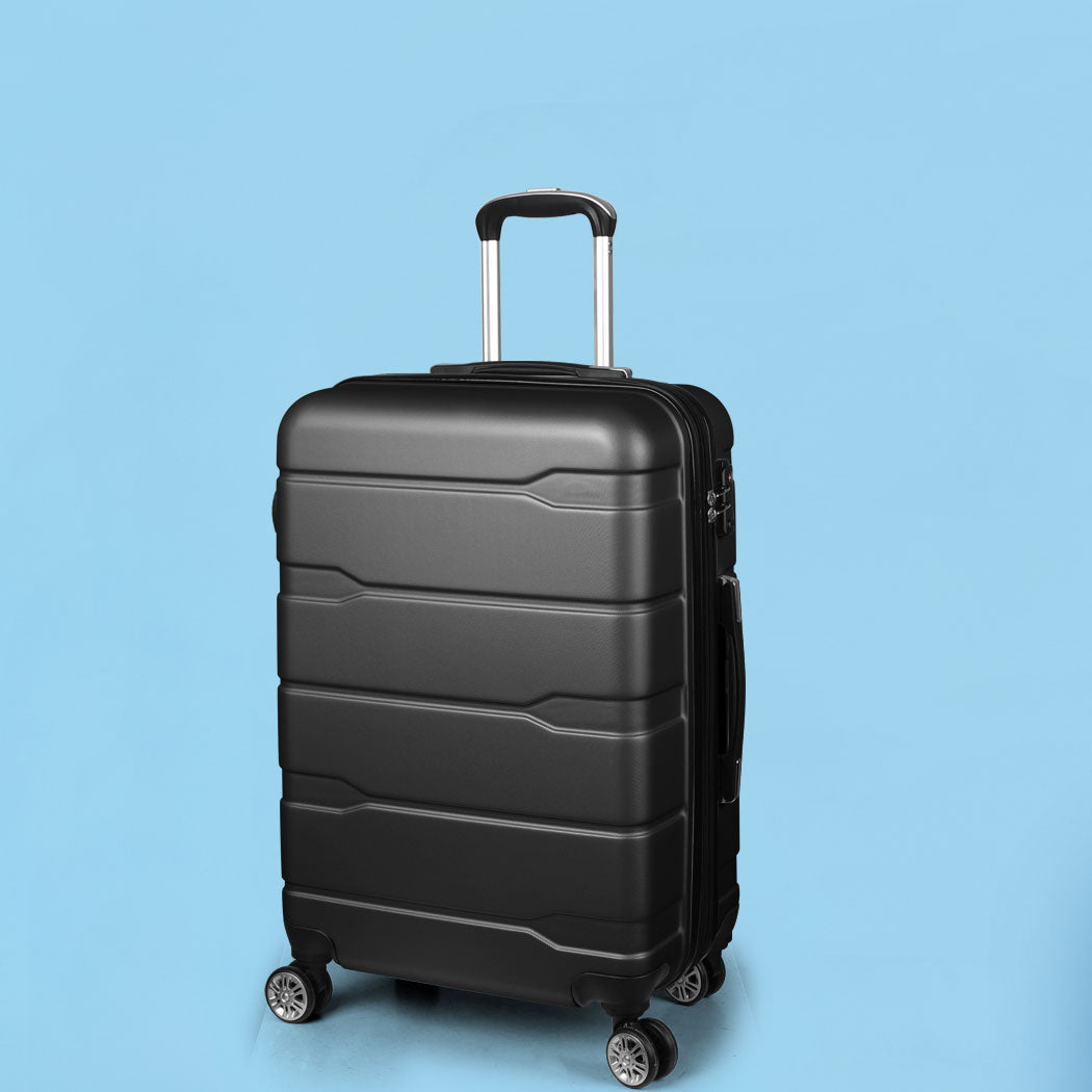 Lightweight Expandable Luggage Black 33x26x55cm