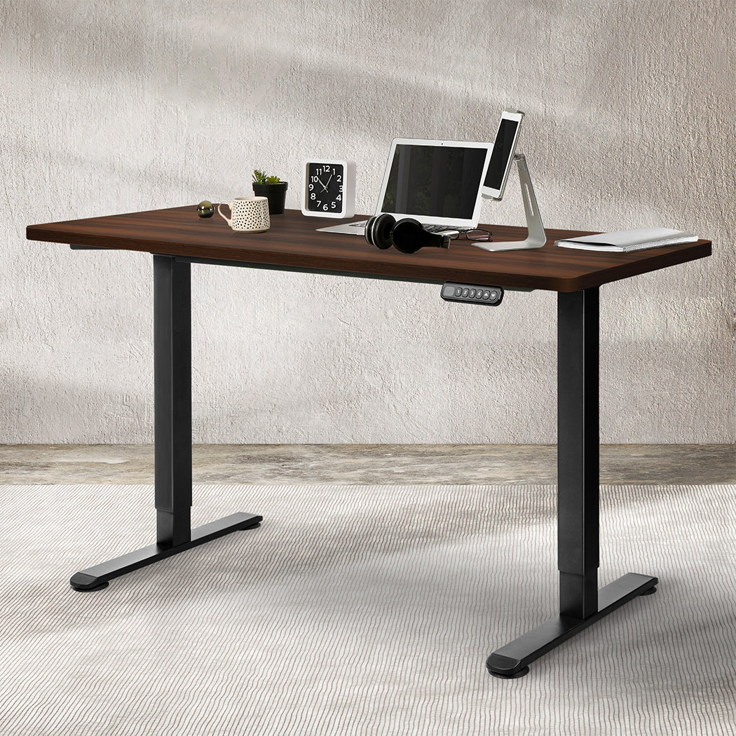 Luxury Motorised Standing Desk Adjustable 140cm Walnut 1000x 1MM