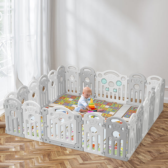 Kids Playpen Ensure Baby Safety with Toddler Fence Grey