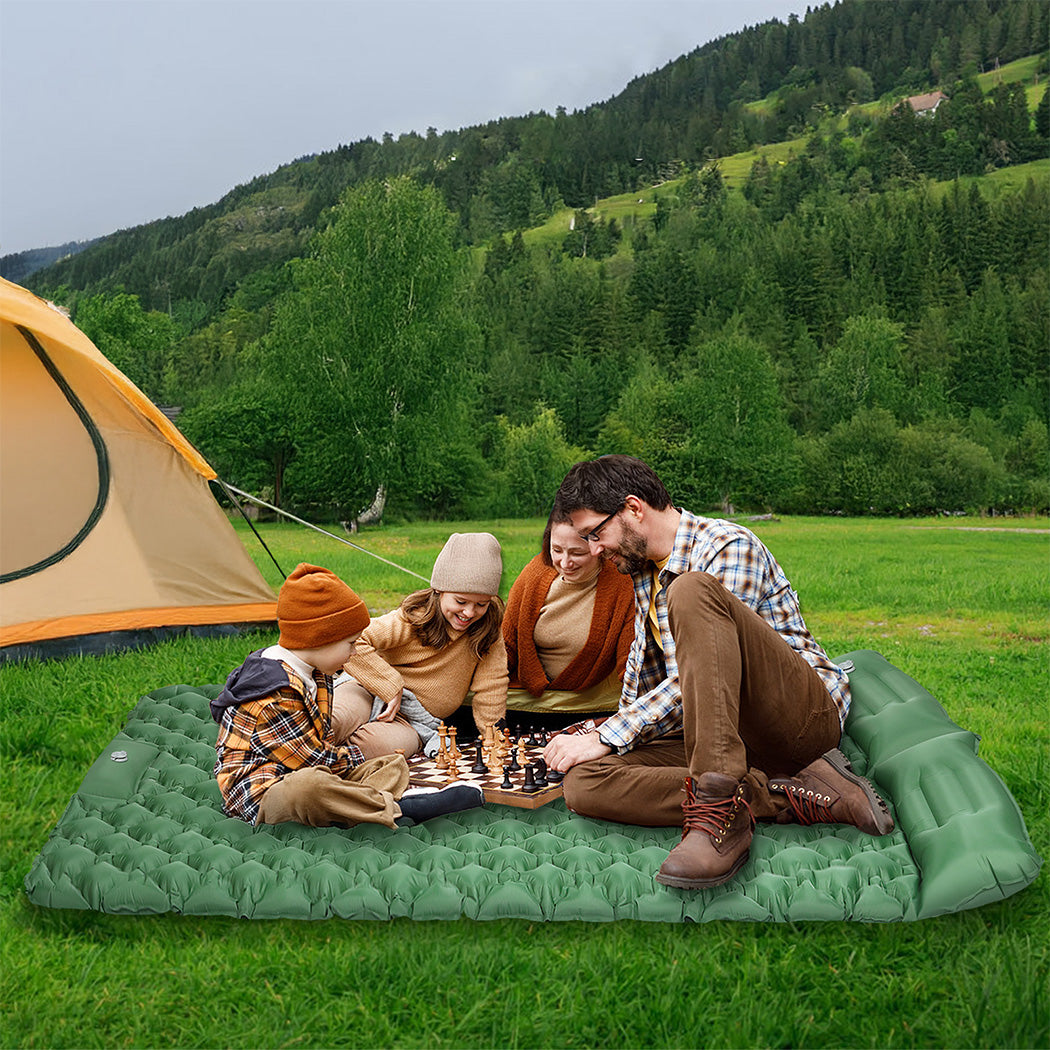 Inflatable Camping Double Mattress Green 198x130x6.5cm