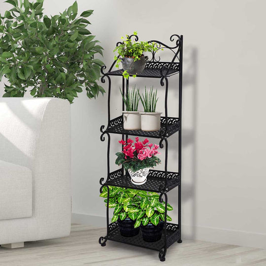 Plant Stand 4 Tiers Outdoor Indoor Metal Flower Pots