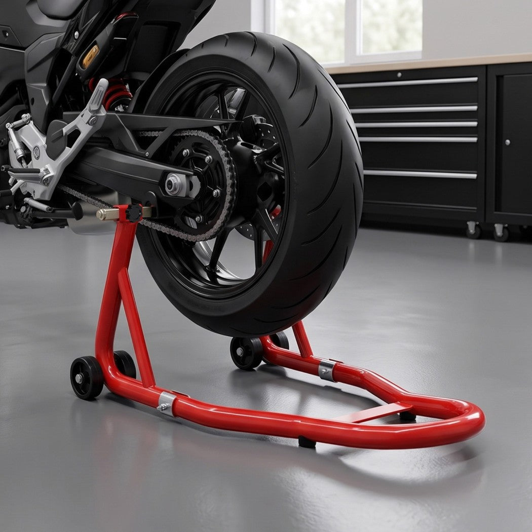 Motorcycle Stand Heavy Duty Red 81x51x37cm