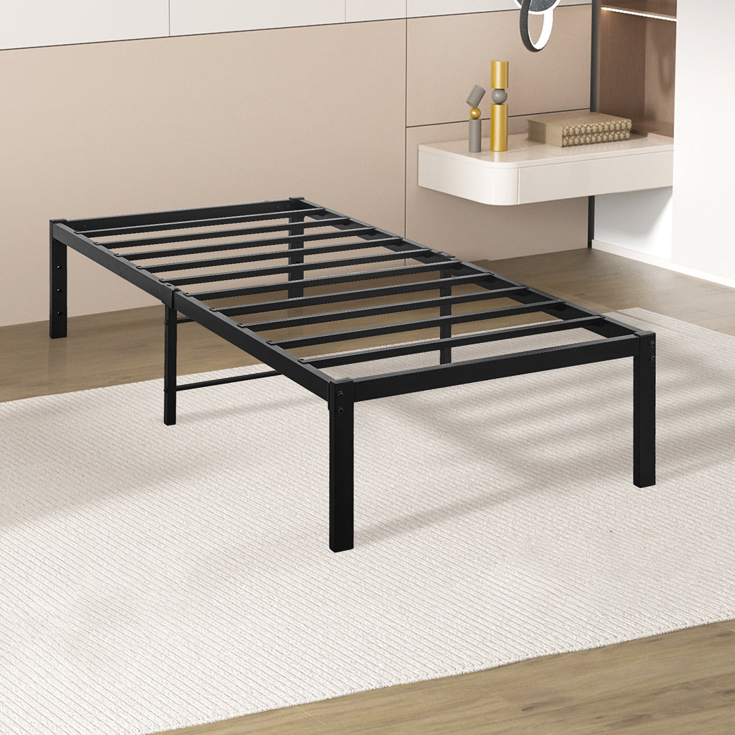 Metal Bed Frame With Heavy Duty Storage Space For Bedroom Use