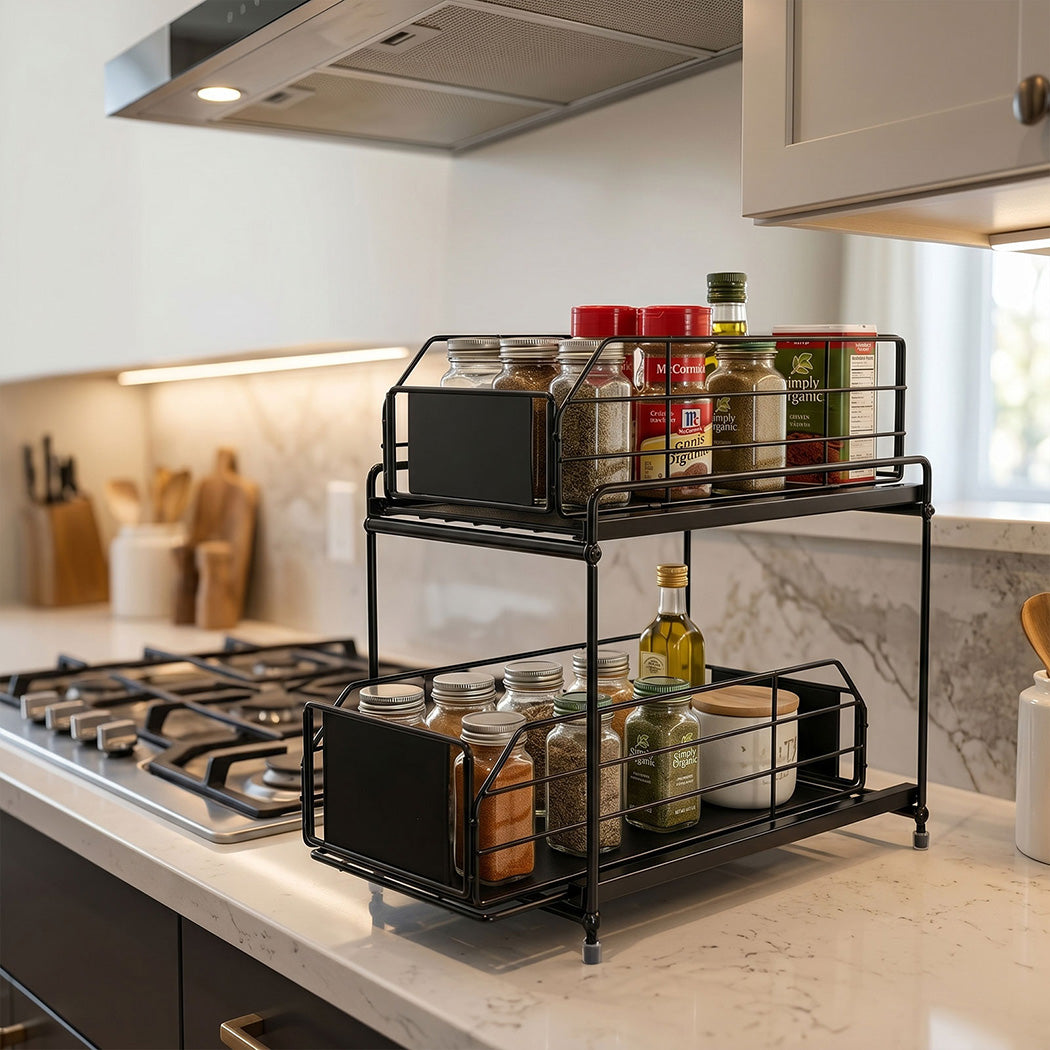 Pull Out Cabinet Organiser 2 Tier Under Sink | Simpledeals