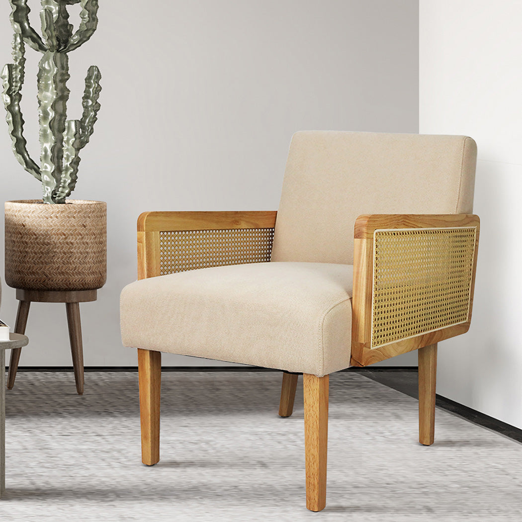 Functional Rattan Lounge Armchair  Soft Cushion Classic Durable
