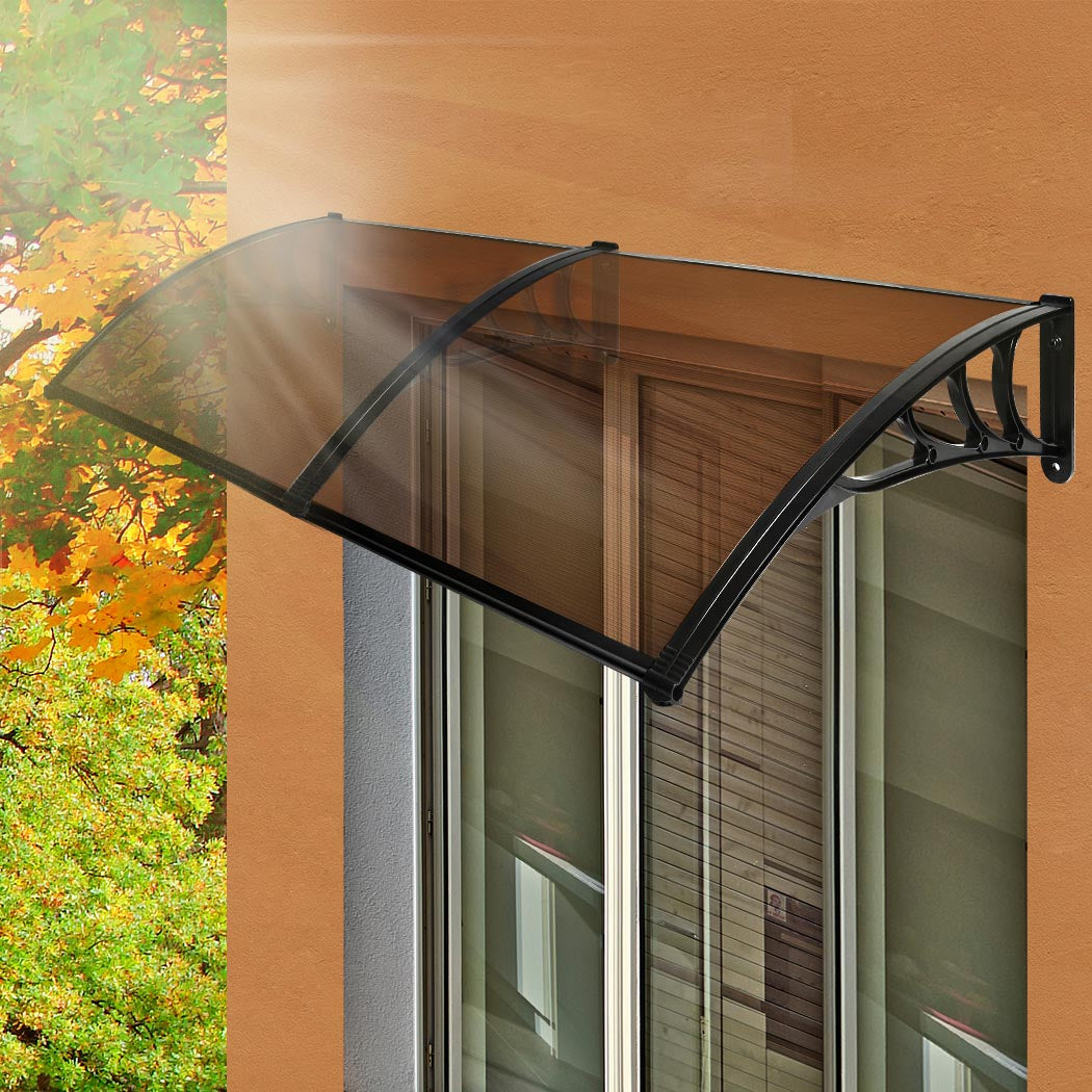 Window Door Awning Outdoor 1M X 2.4M Brown 1x2.4M