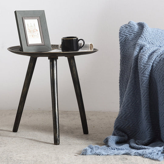 Side Table Coffee Bedside End Bronze - Modern Black