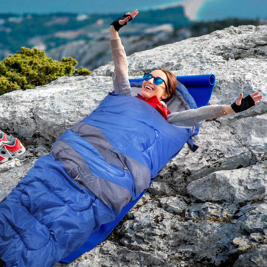 Single Sleeping Bag Bags Outdoor Blue - Mountview Camping Thermal Envelope