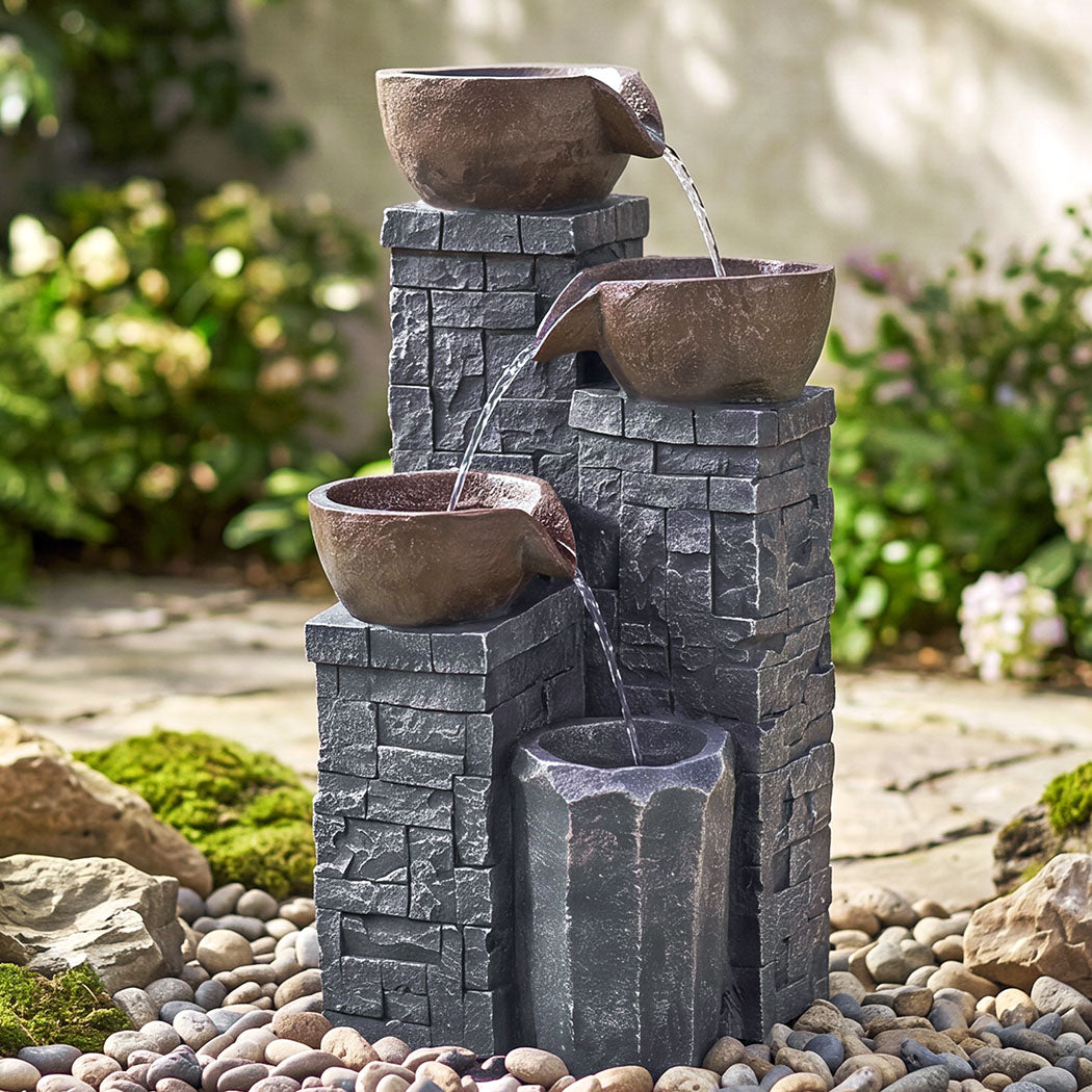 Water Fountain 4 Tier Grey 25x23x49cm