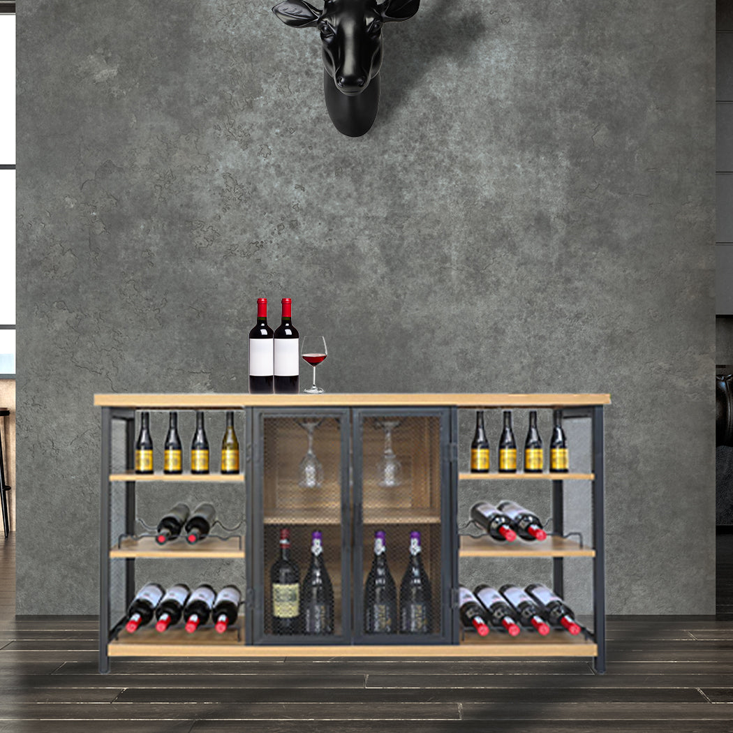 Bar Cabinet Buffet Sideboard Oak