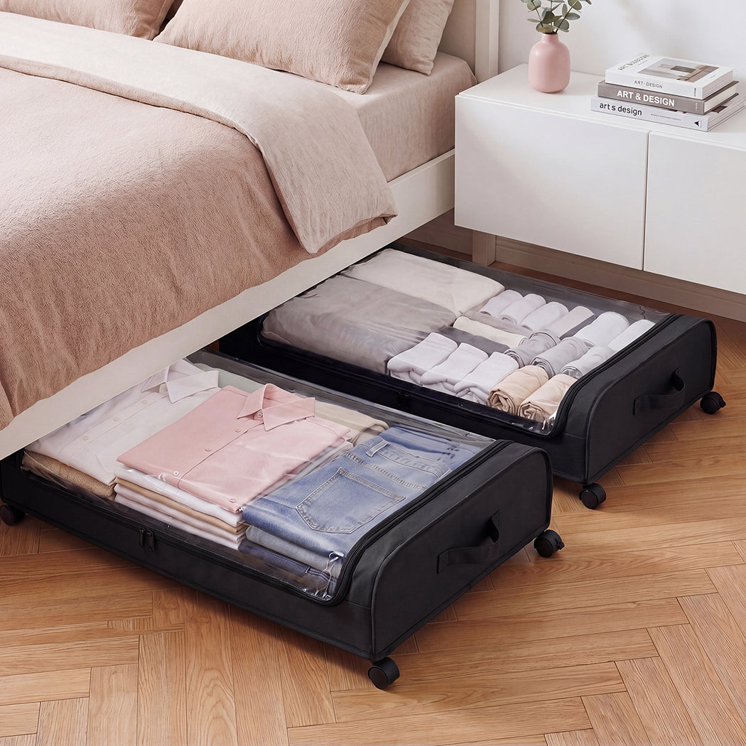 Under Bed Storage Boxes 2-Pack 46L | Simpledeals