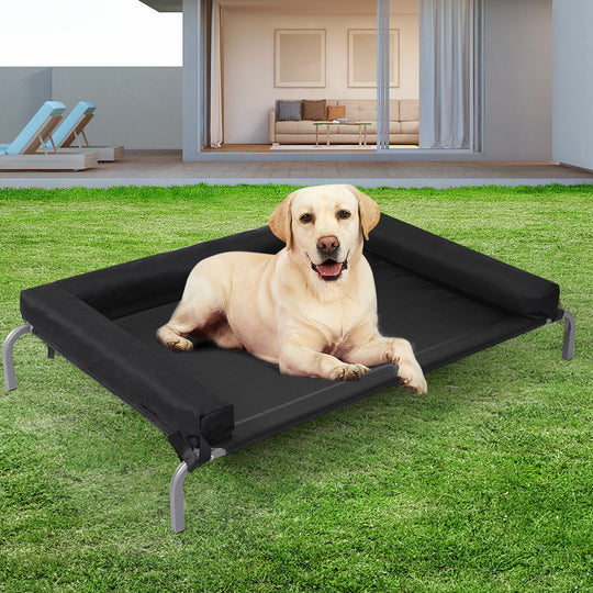 Pet Bed Trampoline Hammock Raised Heavy Duty Black XL - SC9 id