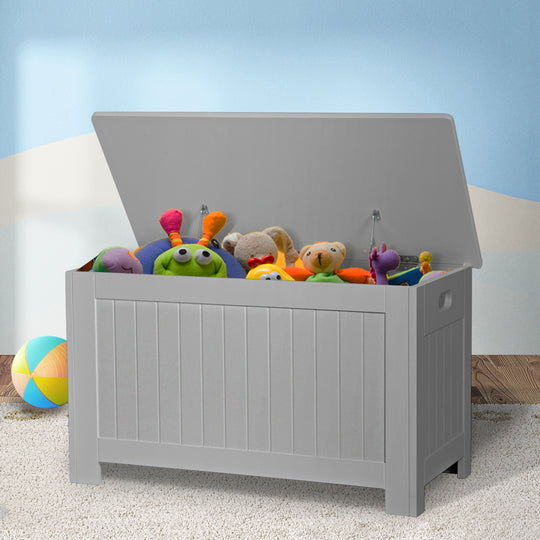 Kids Toy Box Storage Chest Cabinet Grey - Container Clothes Organiser Children