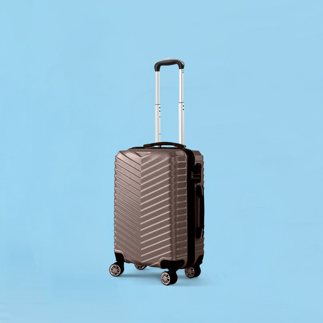 Slimbridge 20" Carry On Travel Luggage Coffee 20 inch 56x36x26cm, view 8