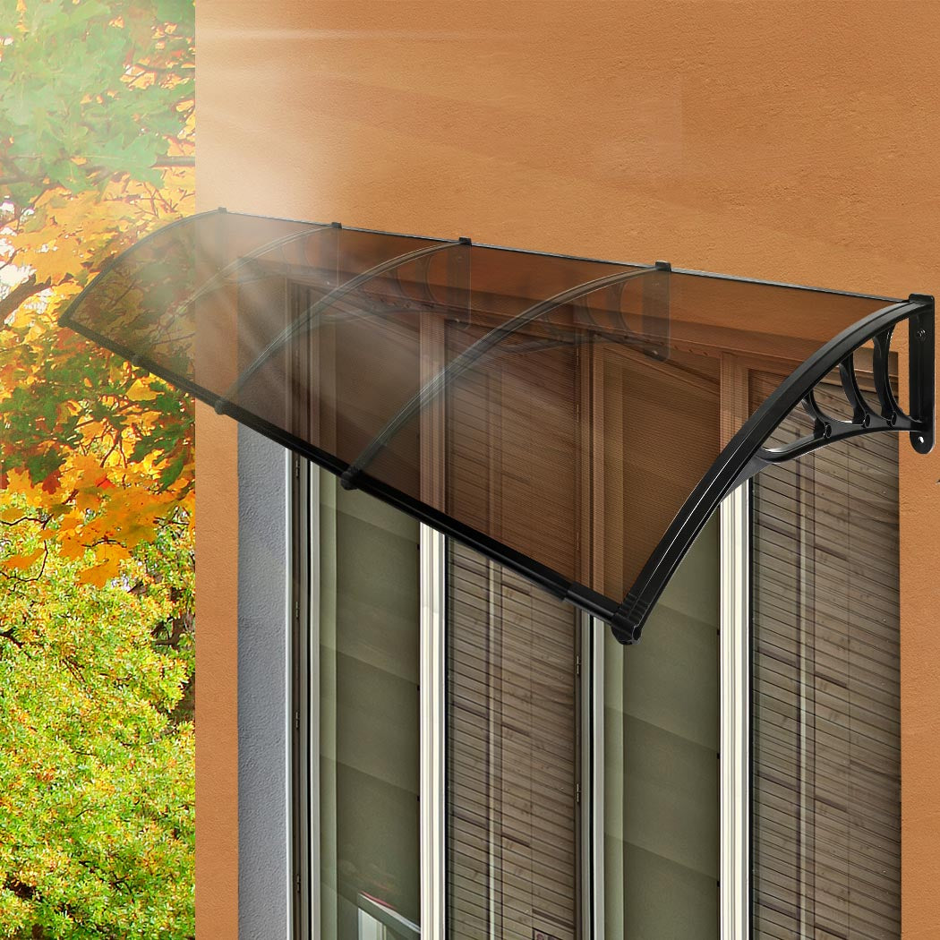 Window Door Awning Outdoor 1M X 4M Brown 1x4M - Canopy Patio Sun Shield